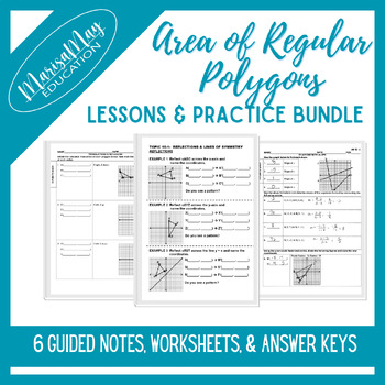 Preview of Area of Regular Polygons Notes & Worksheets Bundle - 6 lessons