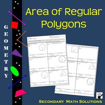 Preview of Area of Regular Polygons Practice Activity (G.11A)