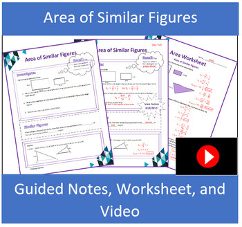 Preview of Area of Similar Figures Guided Notes and Video