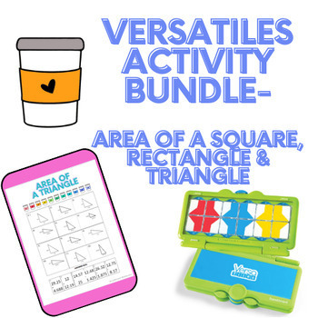 Preview of Area of Square, Rectangle & Triangle Versatiles Activity BUNDLE!