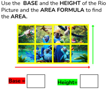 Preview of Area of Squares- Adapted Lesson and Practice Google Slides 