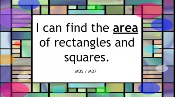 Preview of Area of Squares and Rectangles Digital Playlist - MD5 MD7 - English and Spanish
