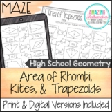 Area of Trapezoids, Rhombi, and Kites Worksheet - Maze Activity