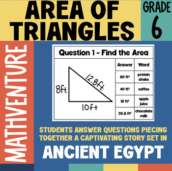 Preview of Area of Triangles Practice  | MathVenture to Egypt | Notes & Exit Ticket