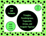 Area & Perimeter: Triangle, Parallelogram, Trapezoid, Circ