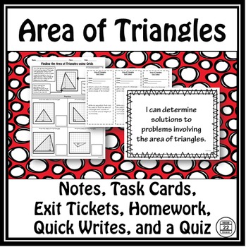 Preview of Area of Triangles Notes and Task Cards