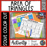 Area of Triangles Activity - Math Solve Color Cut