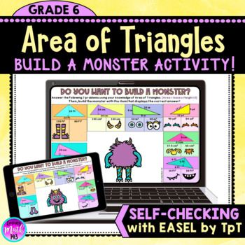 Preview of Area of Triangles: Build a Monster Digital Activity for Distance Learning