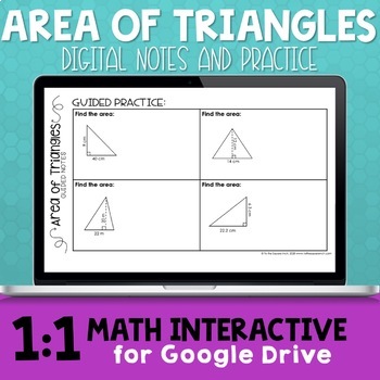 Preview of Area of Triangles Digital Notes