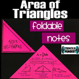 Area of Triangles Foldable Notes Interactive Notebook