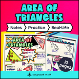 Area of Triangles Guided Notes with Doodles Sketch Notes C