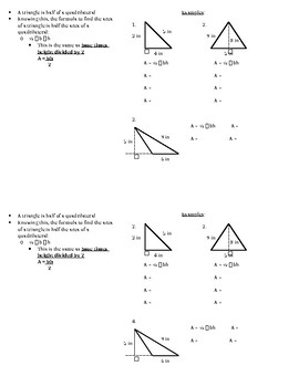 Preview of Area of Triangles ISN Notes