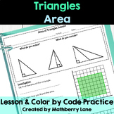Area of Triangles Lesson Exit Ticket Practice Color By Cod