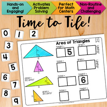 Preview of Area of Triangles Math Centers Math Tiles