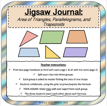 Preview of Area of Triangles, Parallelograms, and Trapezoids: Math JIGSAW Inquiry Activity