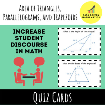 Preview of Area of Triangles, Parallelograms, and Trapezoids - Quiz Cards Activity