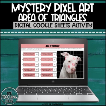 Preview of Area of Triangles Pixel Art Digital Activity | Geometry CCSS Aligned