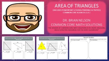 Preview of Area of Triangles (PowerPoint Lesson and Printables!)