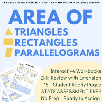 Preview of Area of Triangles, Rectangles, and Parallelograms | NO PREP | Print or Digital