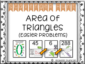 Preview of Area of Triangles - Scavenger Hunt (Easier Problems)