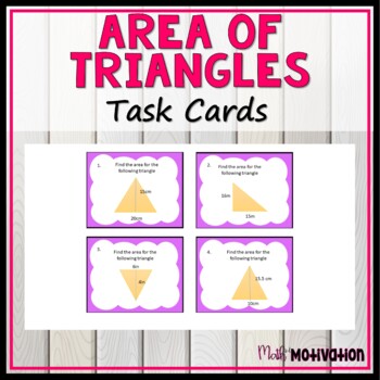 Preview of Area of Triangles Task Cards