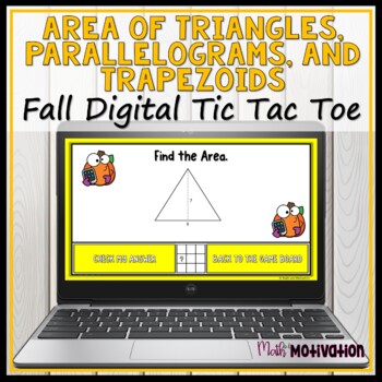 Preview of Area of Triangles, Trapezoids, and Parallelograms Tic Tac Toe
