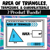 Area of Triangles Trapezoids and Quadrilaterals Digital Ta