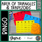 Area of Triangles and Trapezoids BINGO Math Game
