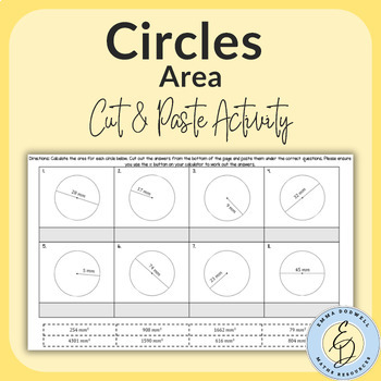 Preview of Area of a Circle Cut and Paste Activity