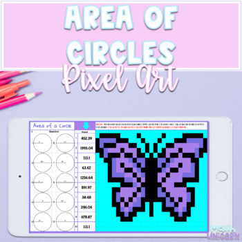 Preview of Area of a Circle | Distance Learning | Pixel Art | Pi Day