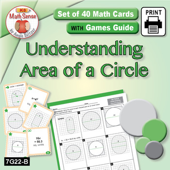 Preview of Area of a Circle: Math Sense Games & Activities 7G22-B | Geometry & Measurement