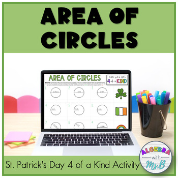Preview of Area of a Circle St. Patrick's Day Digital Activity