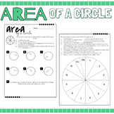 Area of a Circle Worksheets, Activity, & Task Cards {7th G
