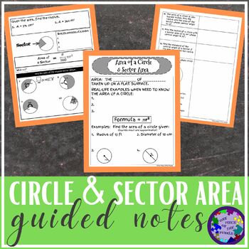 Preview of Area of Sectors and Circles Guided Notes