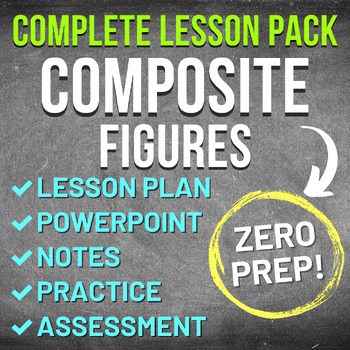 Preview of Area of a Composite Figures Worksheet Complete Lesson (NO PREP, KEYS, SUB PLAN)