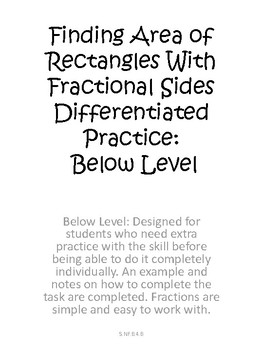 Preview of Area of a Rectangle with Fractional Sides Guided Practice