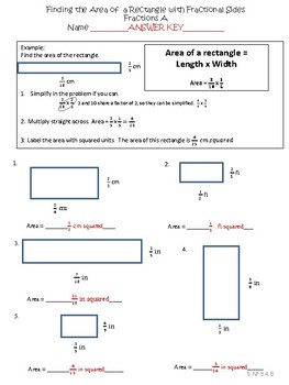 Area of a Rectangle with Fractional Sides Guided Practice TPT