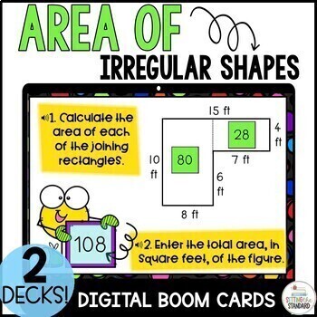 Preview of Area of Irregular Figures and Composite Shapes 3rd Grade Math Boom Cards