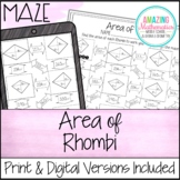 Area of a Rhombus / Rhombi Worksheet - Maze Activity