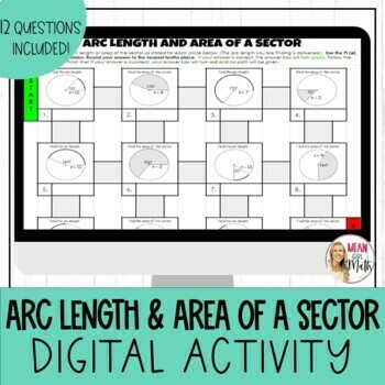 Preview of Area of a Sector and Arc Length Digital Activity