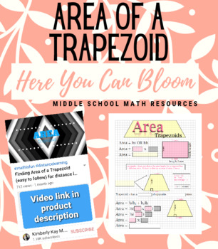 Preview of Area of a Trapezoid Easy to Follow Video & Virtual, Interactice Notes.