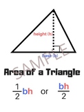 Area of a Triangle Poster - Anchor Chart