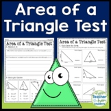 Area of a Triangle Test: Area of a Triangle Quiz (2-Page T