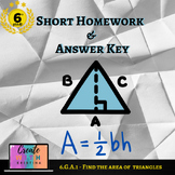Area of a Triangle Worksheet - 6th Grade