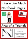 Area of a Triangle for Interactive Math Notebooks