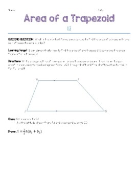 Preview of Area of a trapezoid proof