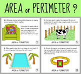 Area or Perimeter? Task Cards / PowerPoint - Real Life Situations