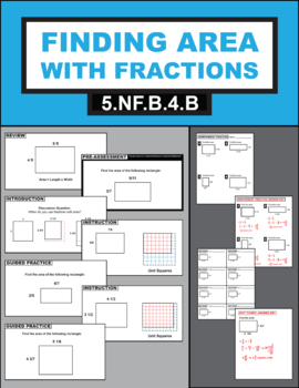 Preview of Area with Fractions Lesson Pack