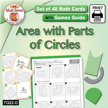 Preview of Area with Parts of Circles & Composite Shapes: Math Matching Games 7G22-D