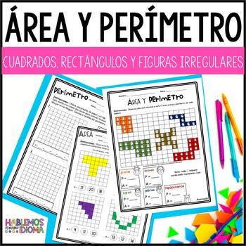 Preview of Área y perímetro | Carteles y hojas de trabajo interactivas | AREA AND PERIMETER